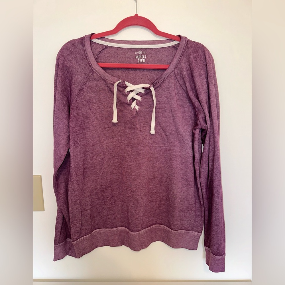 Women’s Purple Heathered Crew Neck